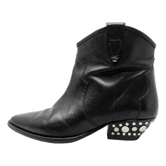 Isabel Marant Dawyna Studded Heel Leather Western Ankle Boots 41 - Picture 1 of 9